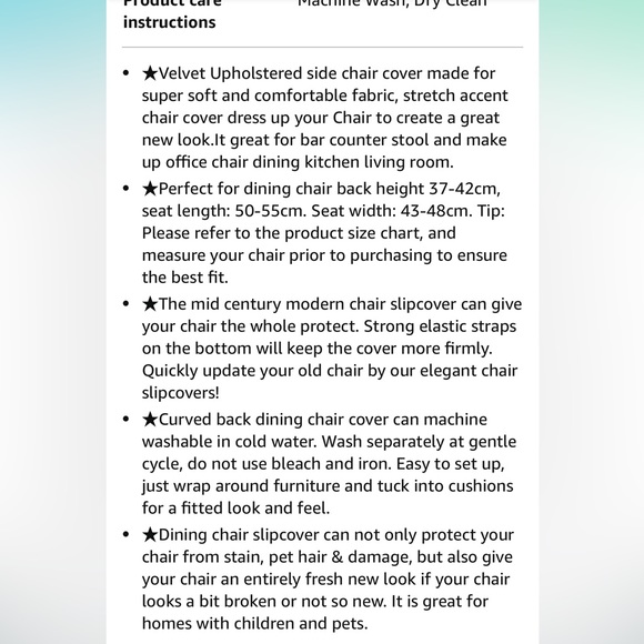 Dining Room Chair Covers - Picture 5 of 5